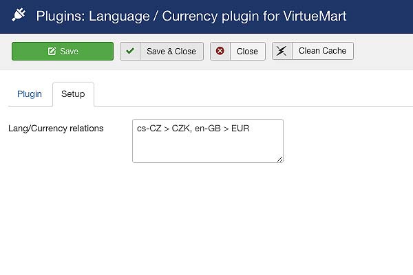 Language / Currencies for VirtueMart - setup