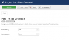 Phoca Download Pole - Nastavení pluginu