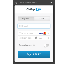 Gopay for Virtuemart - payment card selected